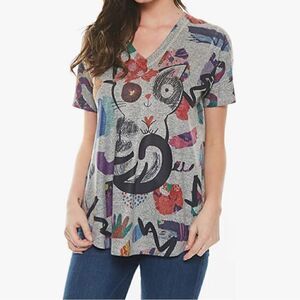 Inoah Wearable Art Cat Top Size Small